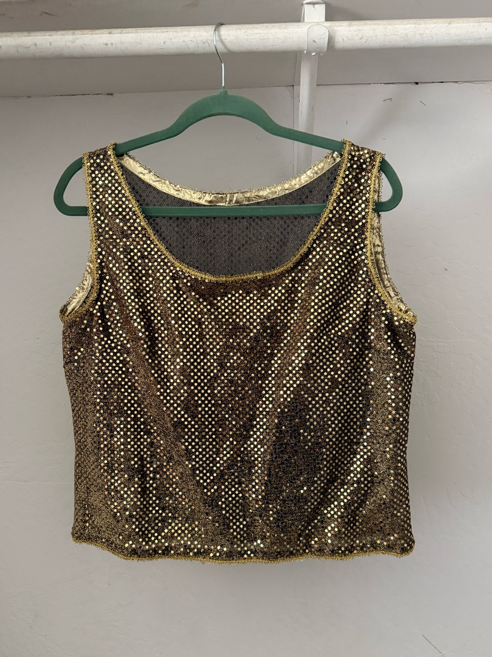 Shiny Gold and Black Musical Theatre Retro 1960s Costume Top